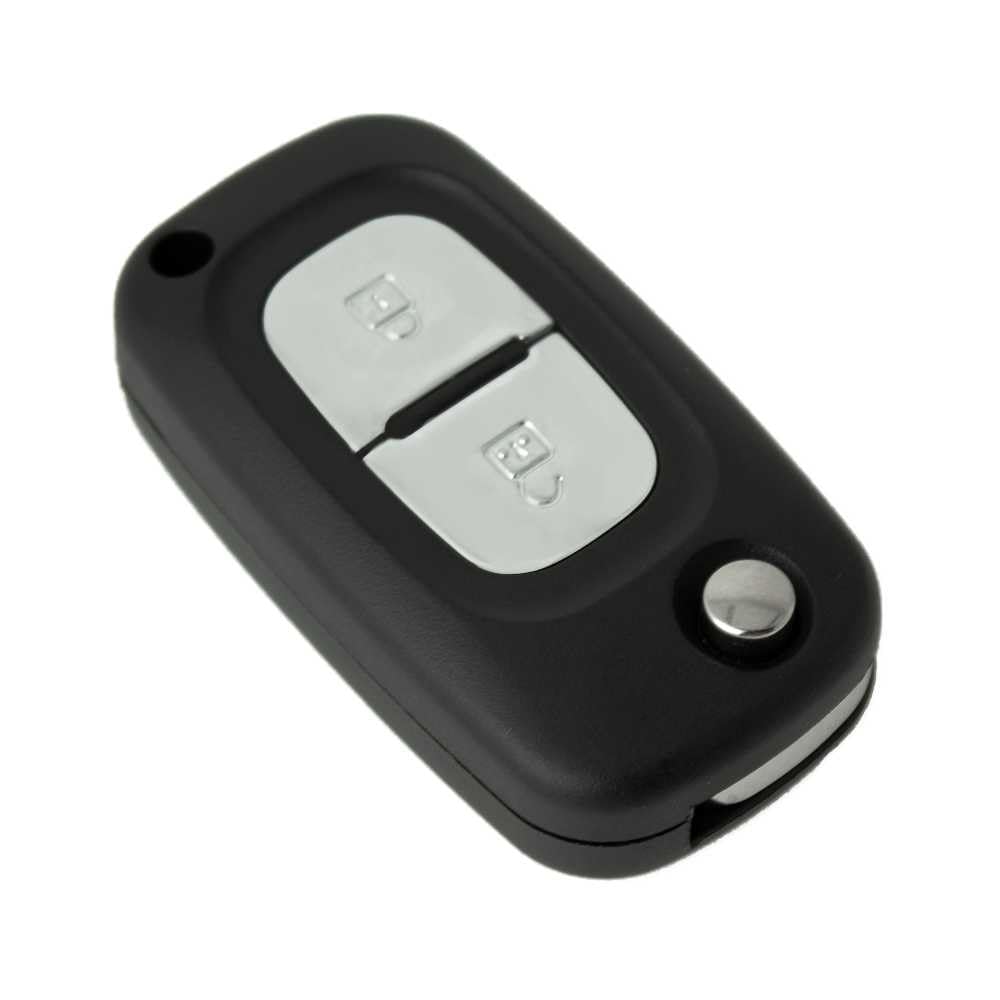 OcioDual Carcasa de 2 Botones Compatible con Renault Clio Kangoo Master Modus Trafic Twingo Wind, Funda de Reemplazo para Llave Mando a Distancia Coche con Espadín Virgen, Cubierta Rígida