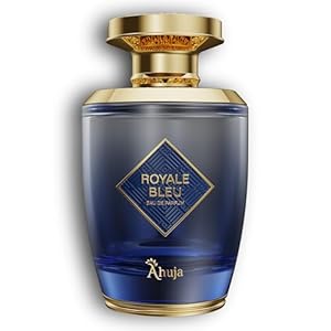 AHUJA Royal Bleu Eau De Parfum for Men 3.4 fl oz – Long Lasting Fresh Citrus, Grapefruit & Ginger Scent w/Deep Woody Notes – Elegant Daily Wear Perfume & Gift