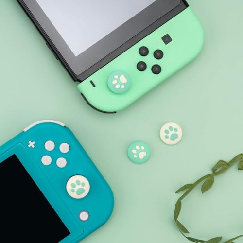 Image of GeekShare Thumb Grips Compatible with Switch /OLED /Lite, 4PCS (Cat Paw Green)