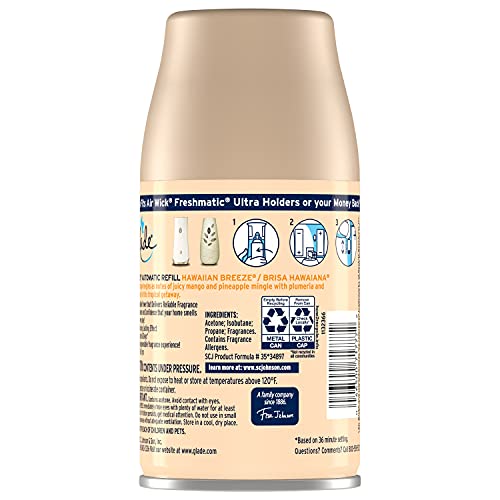 Glade Automatic Spray Refill, Air Freshener For Home And Bathroom, Hawaiian Breeze, 6.2 Oz, 3 Count #TOP1