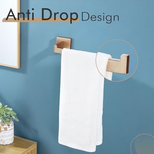 Image of KOKOSIRI Towel Bar for Bathroom Wall Mount 9'' Hand Towel Holder T-304 Stainless Steel Bath Kitchen Accessories, Champagne Bronze B3003CPG