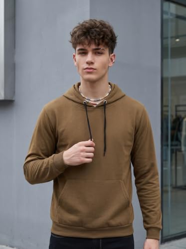 Image of HOODMASTER Unisex Fleece Hoodie Sweatshirt with Pockets Full Sleeves Regular Fit Solid Pattern Hooded Neck and Standard Length | Hoodies for Men & Women