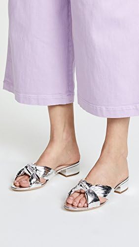 LOEFFLER RANDALL Women's Elsie (Metallic Foiled Leather) Heeled Sandal, Silver, 5 M US | Image 2
