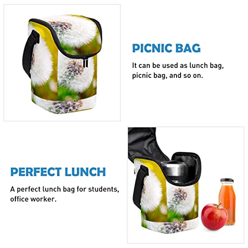 Bolsa de almuerzo con diseño de diente de león y cierre seguro de cremallera 3