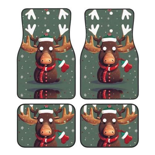 Tapis de voiture anti-saleté Noël élan : finissez-en avec la moquette auto tachée en hiver
