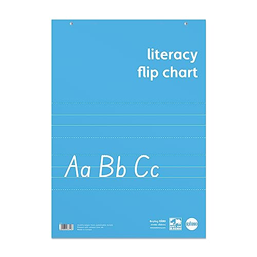 RHINO Stationery A1 Educational Literacy Flip Chart Pad | 60 Pages | A1 Paper Sheets | Learning Resources | Flipchart Paper, Blue, RELFC-8