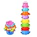 TOYMYTOY Juego de juguetes para el baño del bebé, 8 piezas, vasos apilables, para niños, sin BPA, juguete para bañera, juguete de arena
