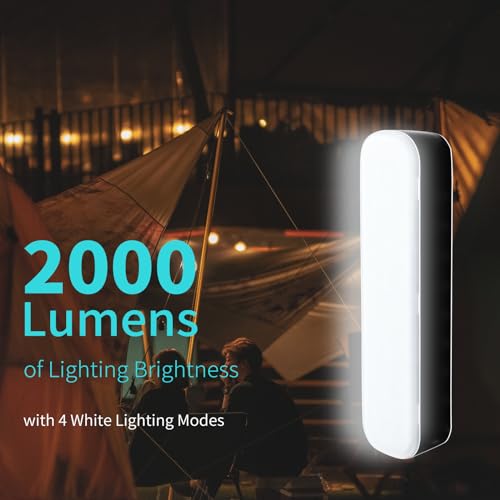 Image of Solar Rechargeable Camping Lantern - 2000 Lumens, 4 Light Modes, Solar & USB Charging (Black)