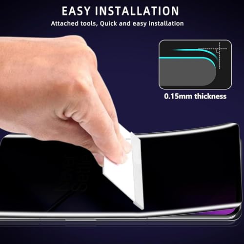 Image of EZ-GLAZ Privacy Screen Protector for OnePlus 11 (6.7 inch Curved Display) | Anti-Spy HD Clear Flexible Film | Bubble-Free Easy Installation Kit | Scratch Resistant | Case Friendly (Pack of 2)