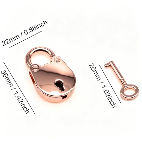 Image of 2PCS Vintage Mini Bear Padlock Key Lock Antique Style Small Key Lock (Rose Gold)
