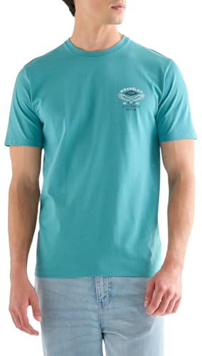 WRANGLER - Mens T Shirt - Regular Fit - Small Americana Tee - Brittany Blue