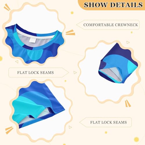 Blue Camouflage Boy's Rash Guard Swim Shirt Long Sleeve Sun Shirt for Kids Toddler UPF50+3