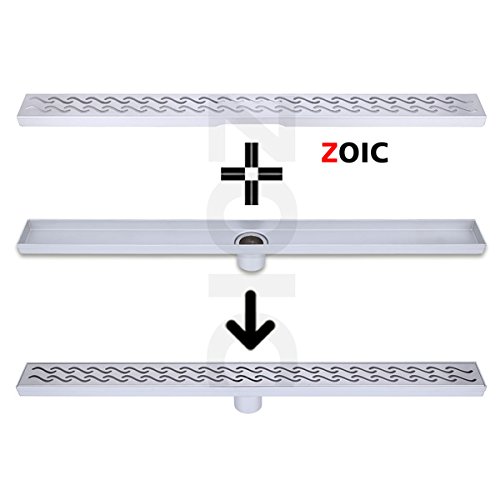 Zoic 31.49 Inches Linear Stealth Floor Grate Bathroom Shower Waste Drain 304 Stainless Steel (800Mm) #TOP2
