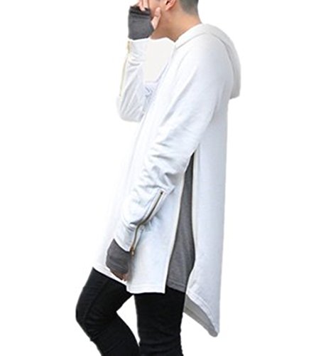 Q&Y Mens Hipster Hip Hop Classic Pullover Long Zipper Hoodie Sweatshirts Jacket