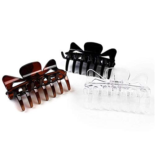 Scunci Effortless Beauty Basic Jaw Clips, Assorted Colors, 3-Count