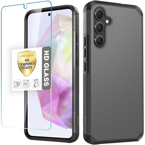 Coque Samsung Galaxy A37 5G HRWireless anthracite avec protège-écran