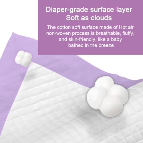Image of Enhanced Disposable Baby Changing Pad Liners 100 Pack, Purple