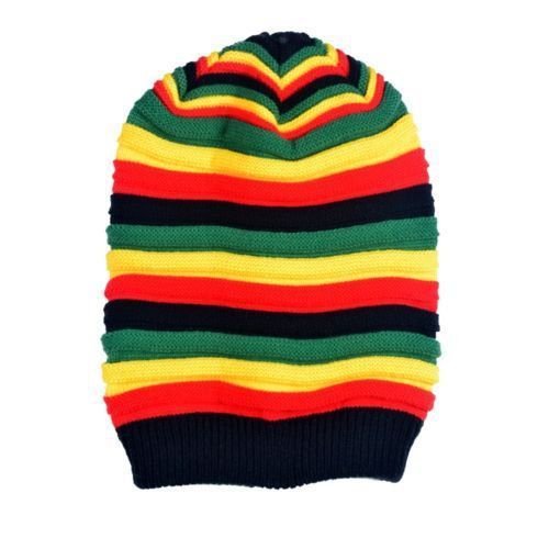 Hzyfp Multi-Colour Jamaican Rasta Hat Slouchy Baggie Beanie Knit Gorro Reggae Cap #TOP5