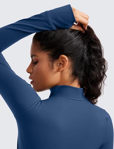 Image of CRZ YOGA Butterluxe Cropped Athletic Jackets | Extremely Soft, Slim Fit, Full Zip, Mockneck, Thumb Holes, for Women