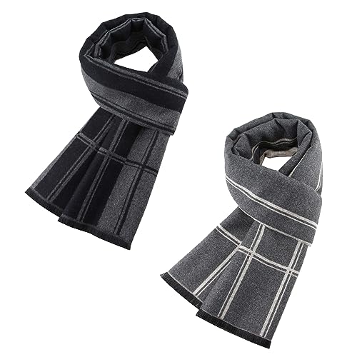 Bufandas de cachemir suaves y térmicas con estampado de rayas argyle contra el frío invernal
