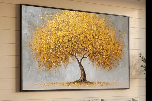 Œuvre d'art sur toile de qualité premium, paysage d'automne texturé 50x70