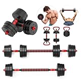 Adjustable Dumbbells Set 20KG 30KG 40KG - Barbell Weights - Dumbbell pair Home Gym Dumbbell Set for Men & Women - Dumbbells set Kettlebell (40KG 3 in 1)