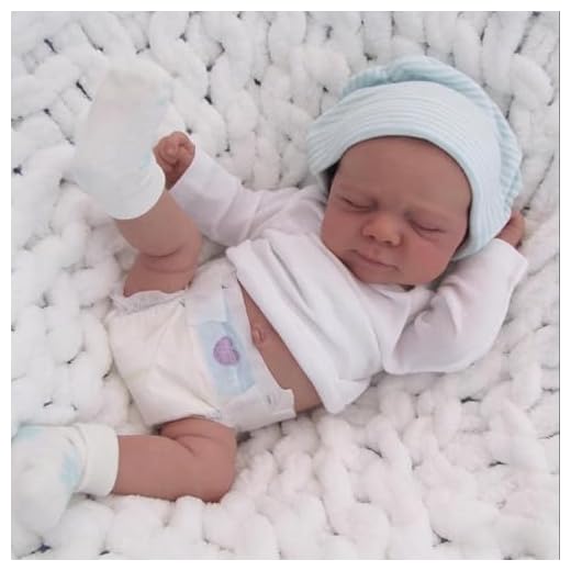 ROSHUAN Real Llife Baby Dolls That Look Real Sleeping Baby 18 inch 48 cm Realistic Reborn Baby Doll Silicone Full Body Vinyl Squishy Lifelike Newborn Washable Doll
