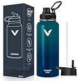 E T EASYTAO | Termo de Acero Inoxidable, Termo de Agua con 2 Tapas, para Agua Fría (24 horas) o Caliente (12 horas), Doble...