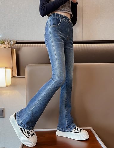 SEAUR - Girls Jeans Wide Leg Jeans Baggy Trousers Kids Denim Pants Mid Waisted Loose Straight Jeans Age 5-12 Years3