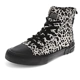 Levi's Womens Elite Canvas Casual Lace Up Sneaker Shoe, Leopard, 8 M