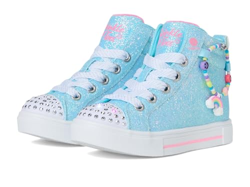 Skechers Girls Twinkle Sparks-Charm Bestie Sneaker, Light/Blue, 11 Little Kid