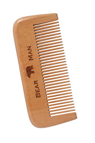 Beard and Mustache Comb - Natural Wood Beard Maintenance Kit for Men's Hair Anti-Static Traditional Barber Style