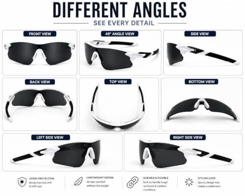 Image of Zynic Mens Stylish Sports Polarized Sunglasses with Case| UV400 Protection Classic Wrap Around Googles |Sports Shades for Driving,Cyclining Outdoor & Travel