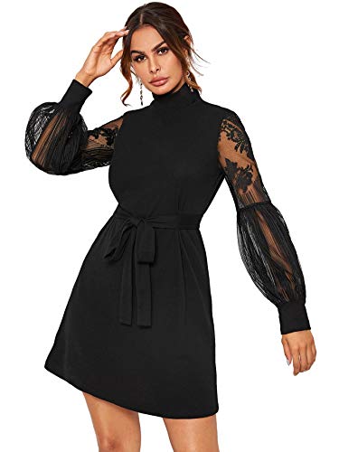 ROMWE-Womens-Sleeveless-Adjustable-Strappy-Bow-Belted-Flared-Swing-Dress