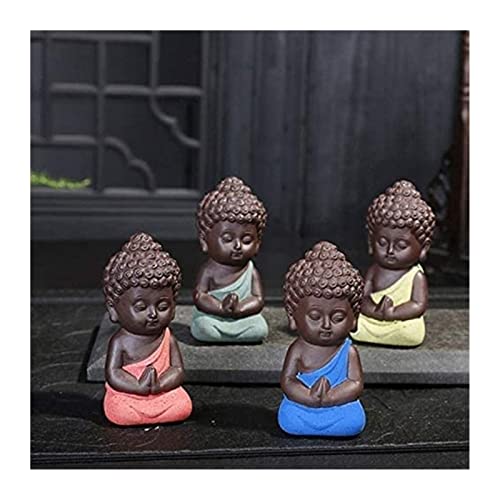 HANDIYA Sculpture Artisanale Statues Sculptures Handicarets Bouddhisme Chinois Zen Moines Bouddhisme Petites Statues Petite méditation