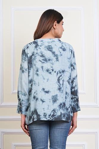 Image of Maaesa Women & Girls Mother Daughter Matching Shirt Combo || Rayon Tie-Dyed Shirt || Full Sleeve || Casual Wear || Family Twinning Outfit