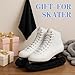 Soulchen Skate Guards Soakers and Towel Gift Set Ice Skating Guards Soft Skate Blade Covers Blade Protector for Figure Skating Skater Hockey Gift(Black,L)