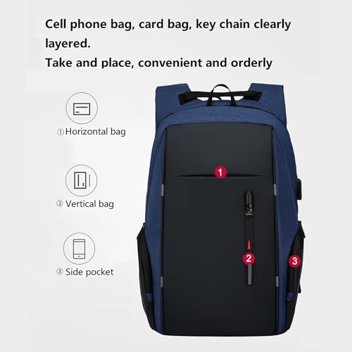17.3Inch Laptop Backpack Work Daypack Water Repellent Travel Business Computer Backpacks with USB Charger Port (Laptop Daypack)3