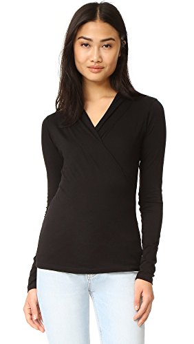 Velvet by Graham & Spencer Women s Meri Surplice top, Black, S