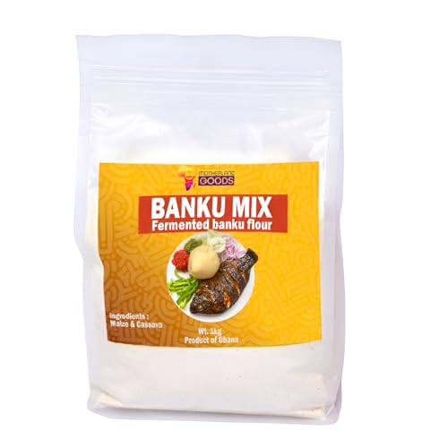 Motherland Goods Fermented Banku Flour Mix - Organic Cassava & Maize Flour - Fermented African Recipe - Traditional Ghanaian Flour for Banku, Akple & Kenkey (2 LBs)