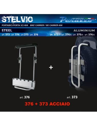 Peruzzo PE 376/A Portasci Posteriore, Stelvio, 4X4, Alluminio