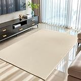 Tapete Sala 1,40m x 2,00m Antiderrapante Algodão Cru Creme de Tear Artesanal Decoração Geométrico para Quarto Casal Rústico Minimalista Neutro Off White