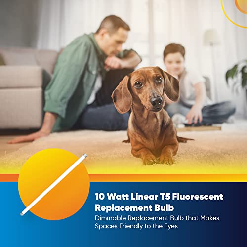 Technical Precision Replacement For Jasco F10T5/830/L Light Bulb - Linear T5 Fluorescent Bulbs With G5 Miniature Bipin Base - 3000K Dimmable - 1 Pack #TOP5