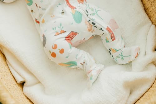 Image of Zip-Up Footie Pajama in Farmstead Print by Copper Pearl