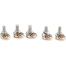 Alnicov 5 Pcs Guitar Pots 18mm Split Shaft A25K Potentiometers Audio Taper Small Size