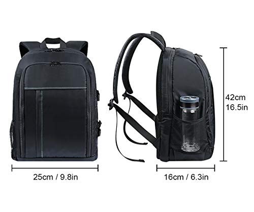Estarer SLR/DSLR Camera Backpack Waterproof for Nikon Canon Sony Digital Lens GoPro Accessories DJI Mavic Drone 15.6" 15”Laptop w/Rain Cover Photographyer Camera Bag - Thumbnail 4