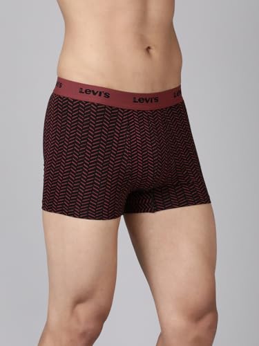 Image of Levi's 022 Trunk for Men | Cotton Stretch Fabric | Printed Men's Underwear | Anti-Roll Waistband | Extra Supportive Gusset | Functional Fly | No Ride-Up | Mid Length Fit | Tagless | Pack of 2
