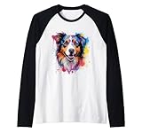 Photo Gallery australian shepherd aussie retro rainbow spruzzi design maglia con maniche raglan Photo Gallery australian shepherd aussie retro rainbow spruzzi design maglia con maniche raglan