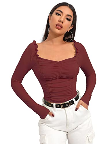 Image of Shasmi Women's Shirt | Sweat Heart Neck | Full Sleeve | Regular Fit | Elegant Design Stylish & Comfortable | All-Day Comfort | Perfect for Formal, Casual (Tank Top)