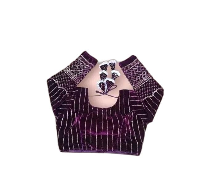 Velvet_FULHATA_Readymade Women's Embellished Round Neck Stiched Full Sleeve Fit Long Sleeve Blouse for Women|Style - 756 Women's Blouses & Shirts-picture-24